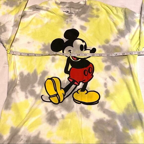 Disney Tie Dye  Yellow Mickey Long Sleeve T-Shirt Women's S Small - Picture 6 of 7